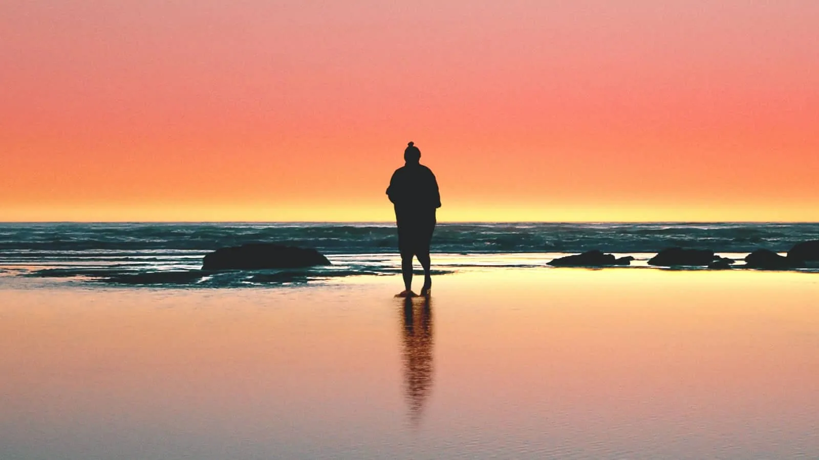 Walk Water Sunset