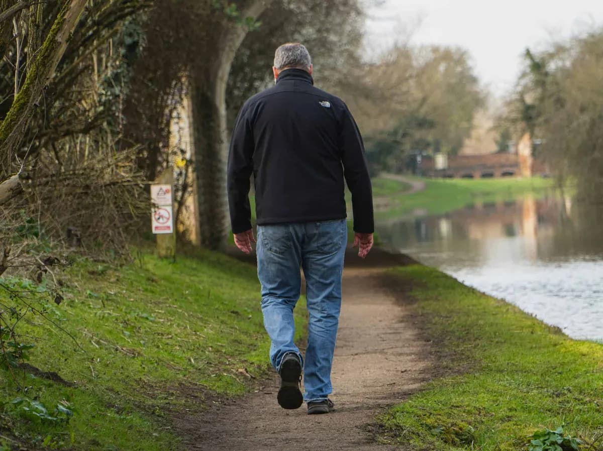 man walking away