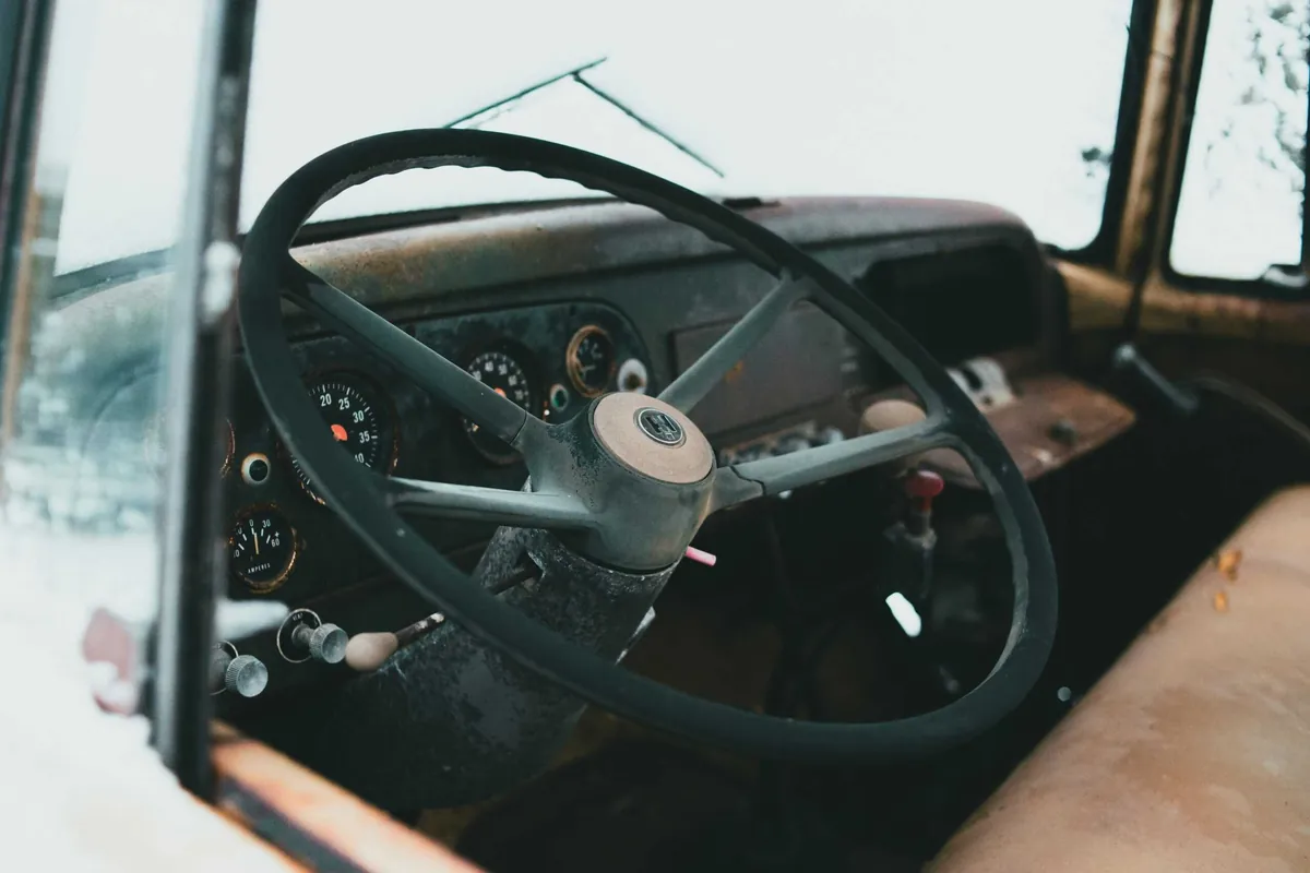 old vehicle interior