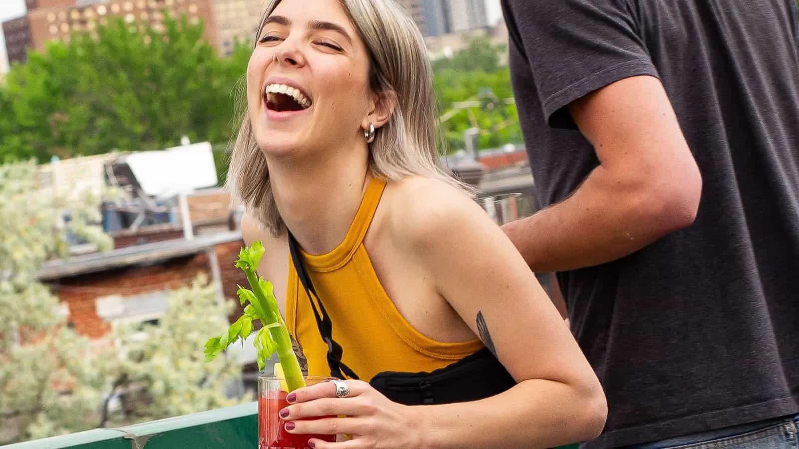 laughing