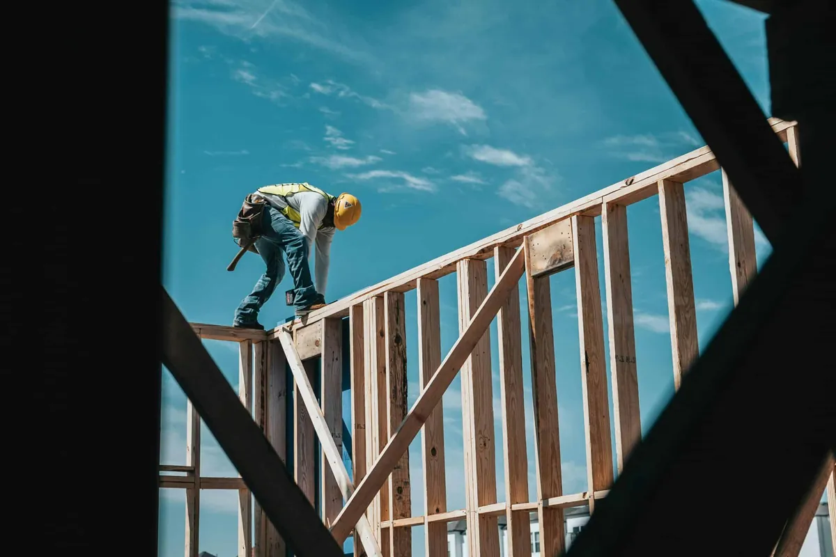 construction worker framing walls