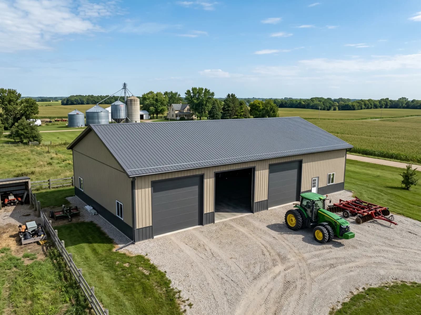 Heavy-gauge steel machine shed materials and construction by Sherman Buildings
